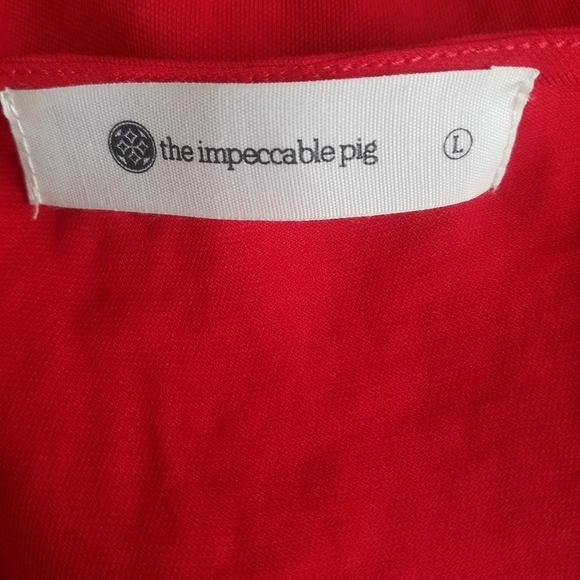 The impeccable pig red tie front tank top - Picture 5 of 7